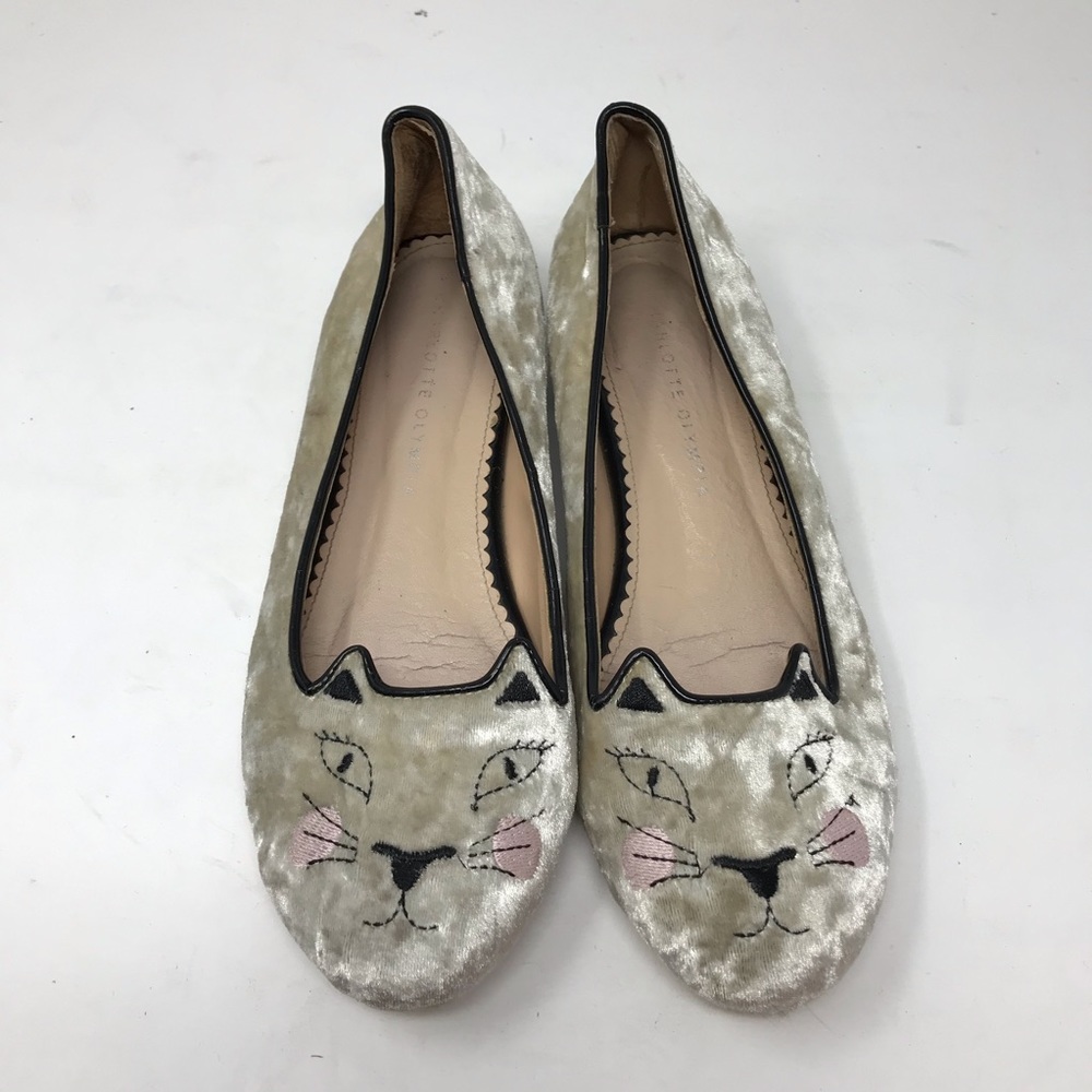 Charlotte Olympia Sz 36 US 6 Cat Flats *FLAWS